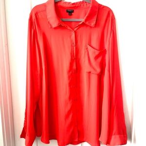 Torrid Orange Madison Button Down Blouse Size 4
